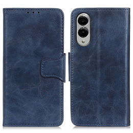 Cu clapetă pentru Samsung Galaxy S25 Edge, Crazy Horse Wallet, albastru