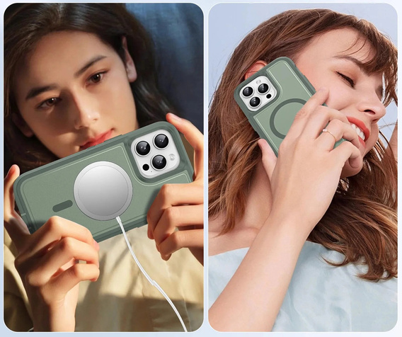 Carcasă cu ramă pentru iPhone 12 Pro Max, pentru MagSafe, verde