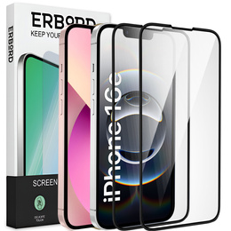 2x sticlă ceramică ERBORD Hybrid Glass pentru iPhone 16E / 14 / 13 / 13 Pro