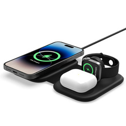 3w1 Bezprzewodowa ładowarka indukcyjna do MagSafe, Czarna