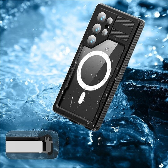 Husă impermeabilă pentru Samsung Galaxy S24 Ultra, Redpepper, pentru MagSafe, negru