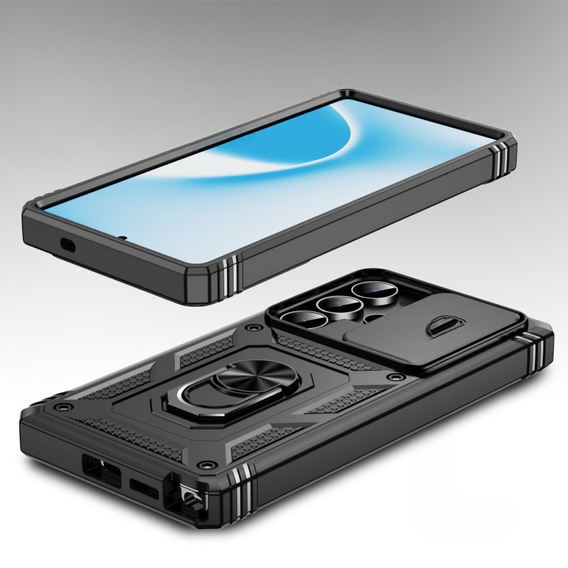 Husă pentru Samsung Galaxy S25 Ultra, KickStand Camera Lens, negru