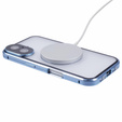 Carcasa Magnetic Dual Glass MagSafe pentru iPhone 16, albastru
