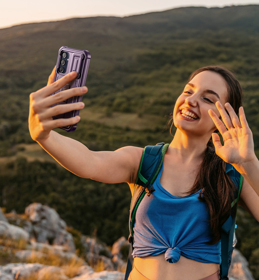 Husă blindată pentru Samsung Galaxy A16, Dexnor Full Body (Two Frames), violet