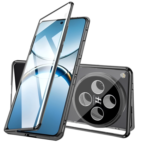 Husa pentru Oppo Find X8 Pro, Magnetic Dual Glass, negru