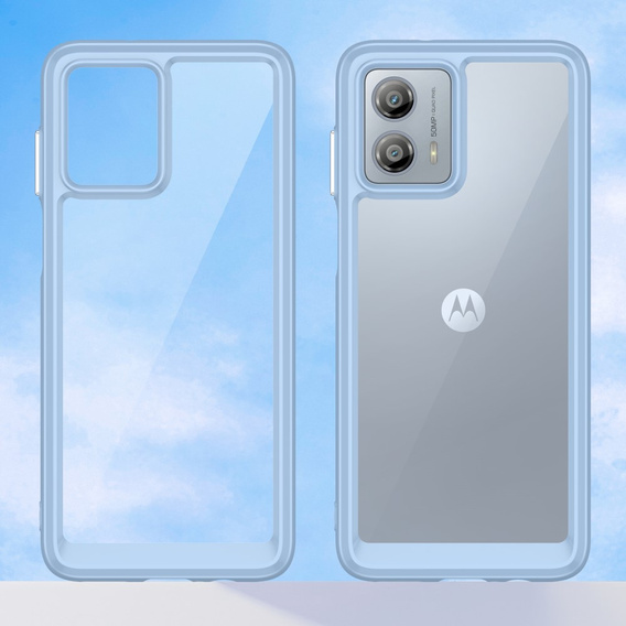 Huse pentru Motorola Moto G53 5G, Fusion Hybrid, transparent / albastru