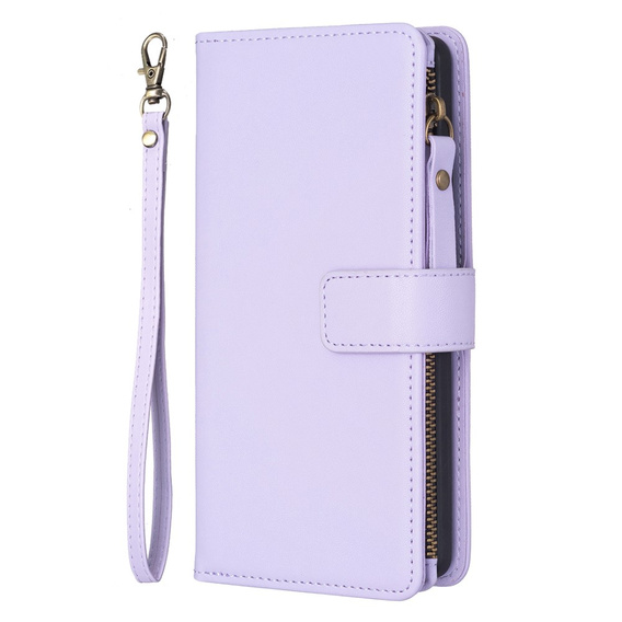Cu clapetă pentru Xiaomi Redmi Note 13 Pro 4G / Xiaomi Redmi Note 14S / Xiaomi Poco M6 Pro 4G, Wallet Zipper Pocket, violet