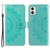 Cu clapetă pentru Motorola Moto G73 5G, Mandala Flower, verde