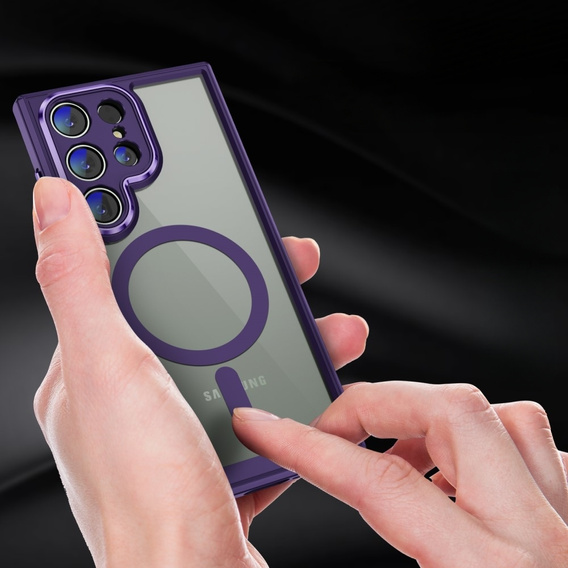 Husă pentru Samsung Galaxy S23 Ultra, ERBORD Impact Guard, MagSafe, violet închis