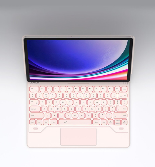 Husă tastatură pentru Samsung Galaxy Tab S7+ / S7 FE / S9+ / S8+ / S9 FE+ / S10+, Dexnor Magnetic Keyboard Touchpad, roz