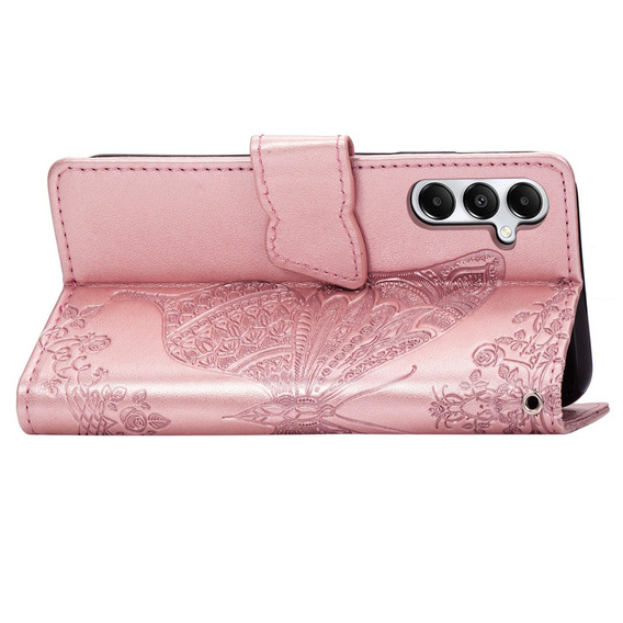 Cu clapetă pentru Samsung Galaxy A05s, Butterfly, violet
