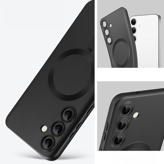 Carcasă pentru Samsung Galaxy A36, ColorMag, pentru MagSafe, negru + sticlă călită 9H