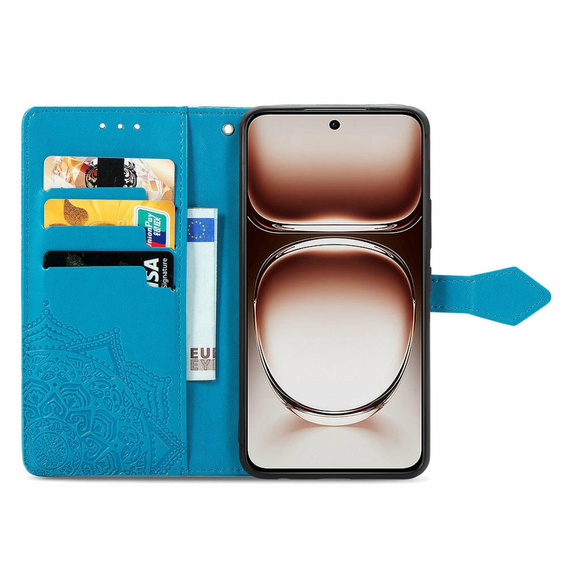 Cu clapetă pentru Oppo A40 / Oppo A40m, Mandala, albastru