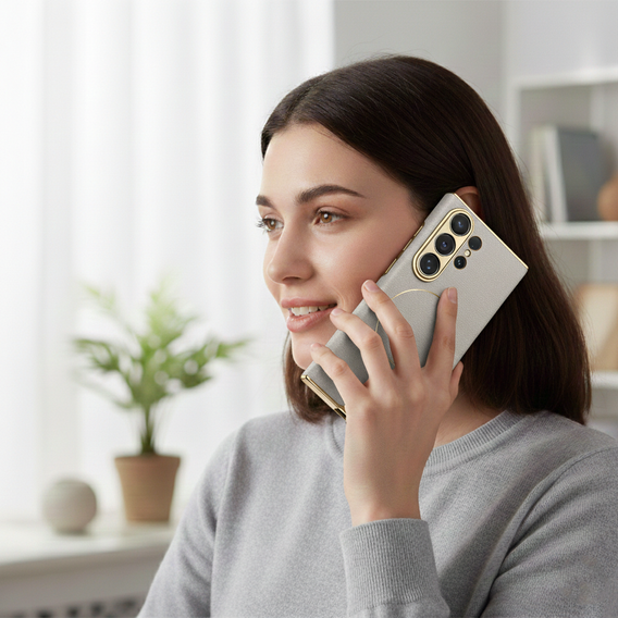 Husă magnetică din piele GKK Nickel Ring pentru Samsung Galaxy S26 Ultra