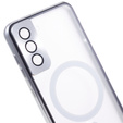Carcasa Magnetic Dual Glass MagSafe pentru Samsung Galaxy S21+ Plus, de argint