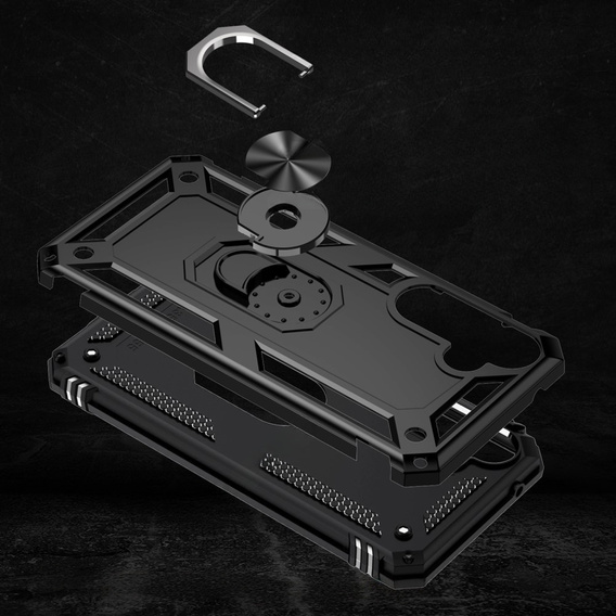 Husă blindată pentru Samsung Galaxy A55 5G, Nox Case Ring, negru