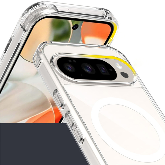 Husă pentru Google Pixel 9 Pro XL, Fusion Hybrid Case, pentru MagSafe, transparentă