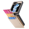 Carcasă pentru Samsung Galaxy Z Flip7 FE / Z Flip6, Card Slot Ring Case, bej