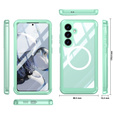 Husă pentru Samsung Galaxy S25 FE, Shockproof, cu sticlă, pentru MagSafe, verde