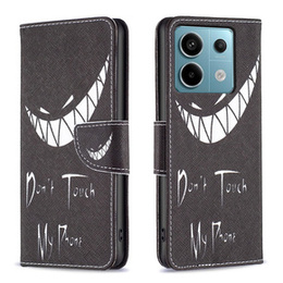 Cu clapetă pentru Xiaomi Redmi Note 13 Pro 5G, Wallet, Don't Touch My Phone negru