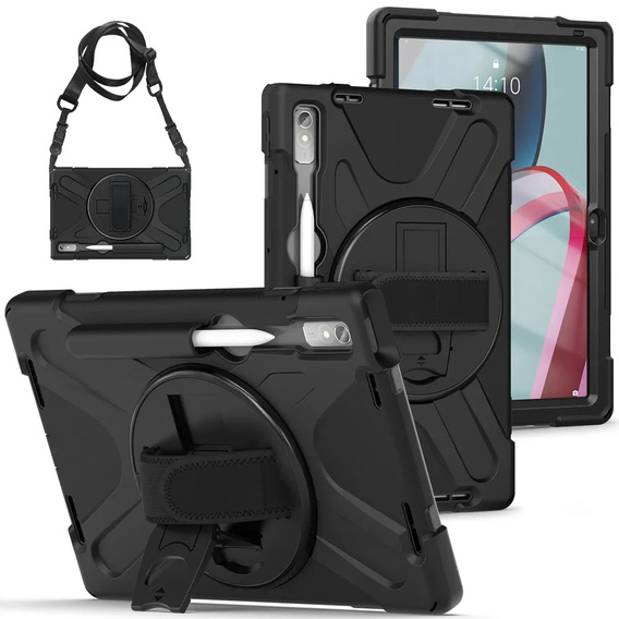 Husa blindată pentru Lenovo Tab P11 Pro Gen 2 TB132FU TB132XU 11.2", carcasă de protecție 360 cu slot pentru stylus, negru