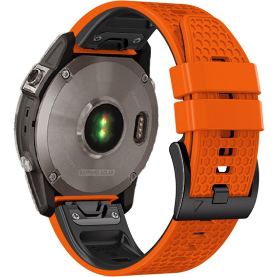 Curea de silicon pentru Garmin Fenix 7 / Forerunner 965 / 955 / 945 / 935, portocaliu /  negru