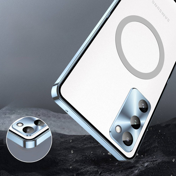 Carcasă de protecție pentru camera foto pentru Samsung Galaxy S20 FE, CamShield MagSafe, transparent / albastru
