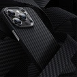 Carcasa BENKS Kevlar pentru iPhone 15 Pro Max, pentru MagSafe, Carbon Fiber, negru