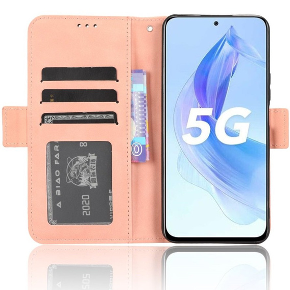 Cu clapetă pentru Honor 90 Lite 5G, Card Slot, roz