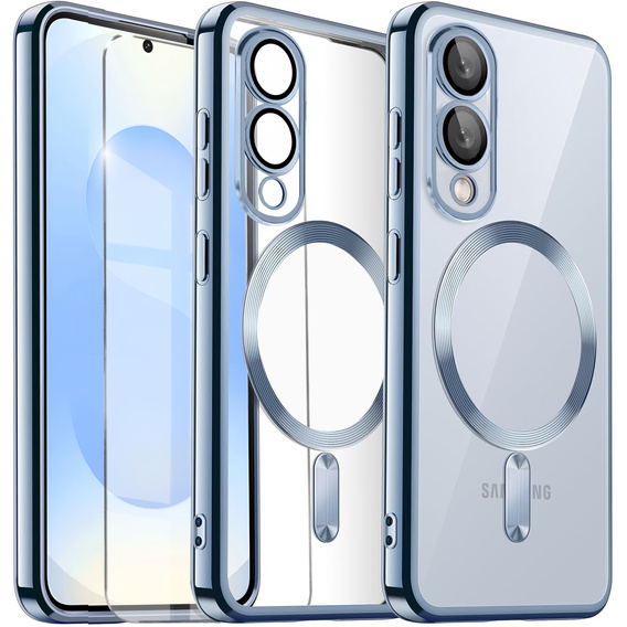 Husă pentru Samsung Galaxy S25 Edge, Electro MagSafe, albastru + Sticlă pentru ecran