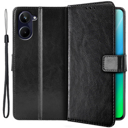 Husa cu clapetă pentru Realme 10 4G, Split Leather, negru
