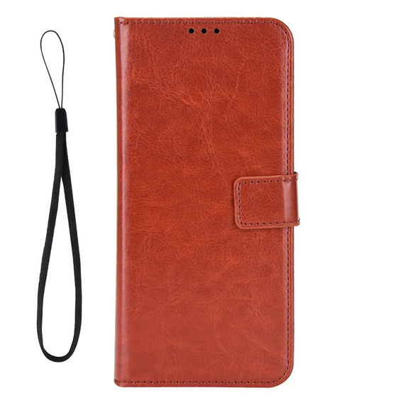 Cu clapetă pentru Infinix Hot 30, Crazy Horse Wallet, maro