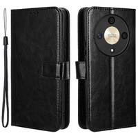 Cu clapetă pentru Honor Magic 6 Lite 5G, Crazy Horse Wallet, negru