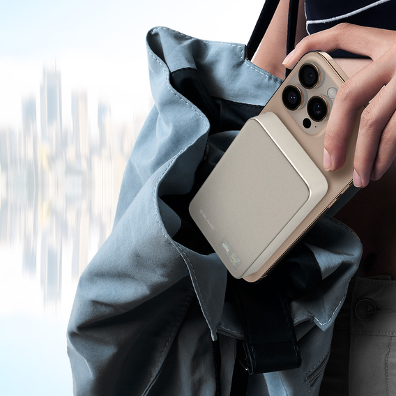 Power Bank 10000mAh Slim 22.5W MagSafe 3-in-1 pentru iPhone 12-17, AirPods, Apple Watch și smartphone-uri cu încărcare inductivă