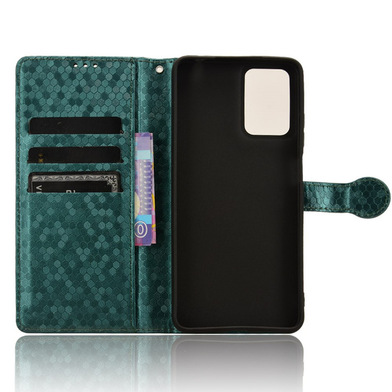 Husa cu clapetă pentru Motorola Moto G24 / G24 Power / G04, Wallet Rhombus, verde