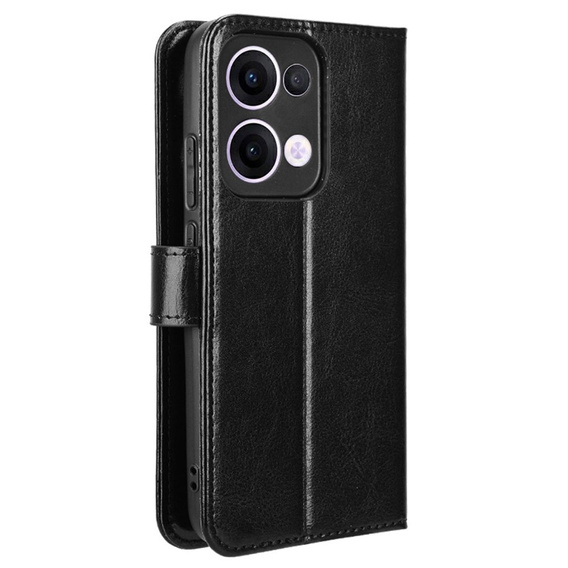 Cu clapetă pentru Oppo Reno 13, Crazy Horse Wallet, negru