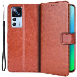 Cu clapetă pentru Xiaomi 12T / 12T Pro, Crazy Horse Wallet, maro