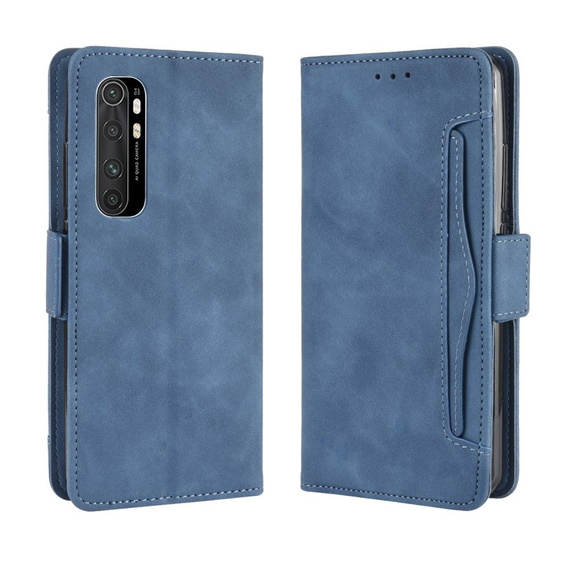 Cu clapetă pentru Xiaomi Mi Note 10 Lite, Card Slot, albastru