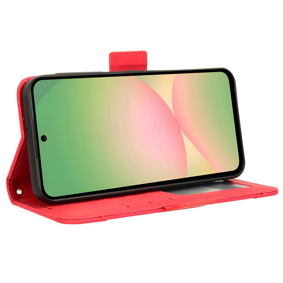 Cu clapetă pentru Samsung Galaxy A56, Card Slot, roșu