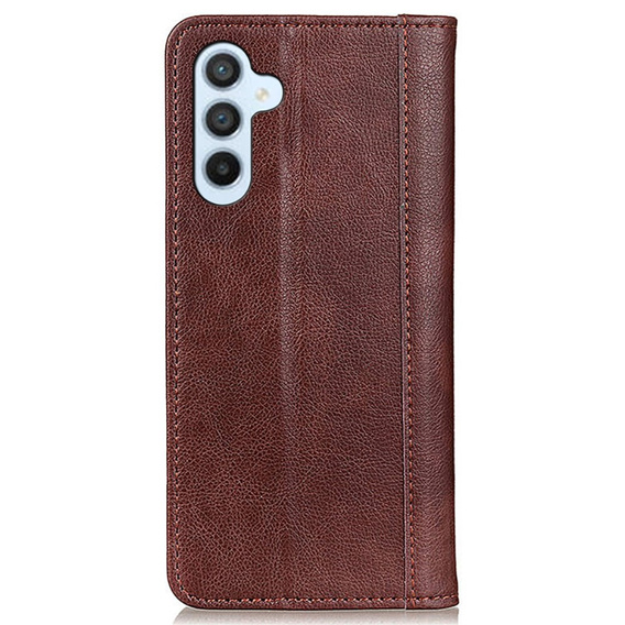 Huse pentru Samsung Galaxy S24, Wallet Litchi Leather, maro