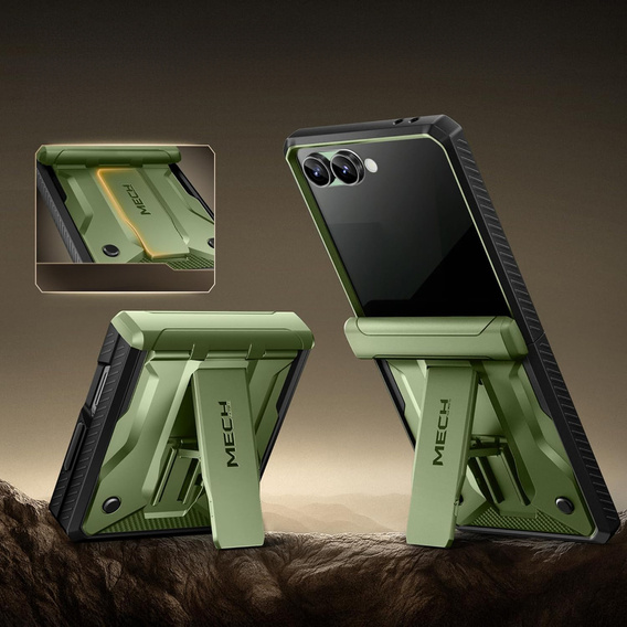 Husă Tongate MECH cu MagSafe pentru Samsung Galaxy Z Flip7 FE / Z Flip6, verde