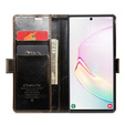 Carcasă flip CASEME pentru Samsung Galaxy Note 10 Plus, Waxy Textured, cafea