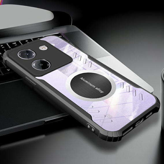 Carcasă pentru Xiaomi Poco M7 Pro 5G, cu placă magnetică, transparent / negru