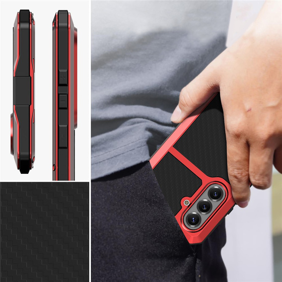 Carcasă blindată cu sticlă încorporată pentru Samsung Galaxy S26, roșu