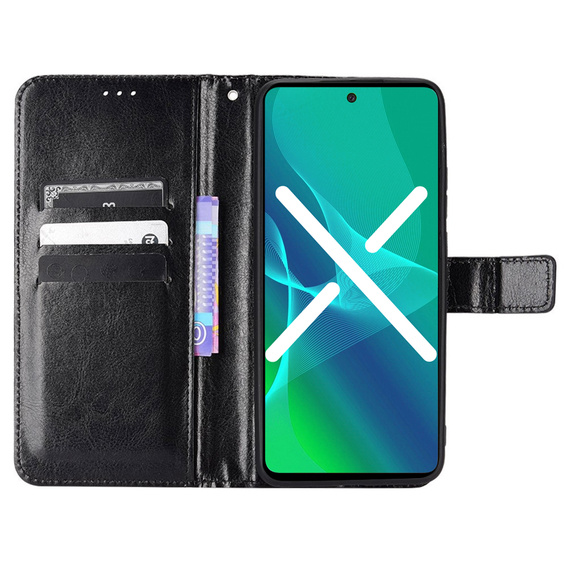 Cu clapetă pentru Huawei Nova Y70 4G, Crazy Horse Wallet, negru