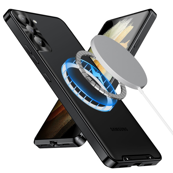Carcasă de protecție pentru camera foto pentru Samsung Galaxy S21+ Plus, CamShield MagSafe, transparent / negru