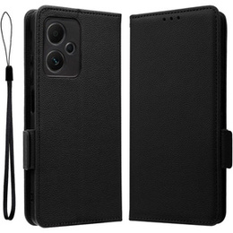 Cu clapetă pentru Xiaomi Redmi Note 12 5G / POCO X5 5G, Wallet Litchi Magnet, negru