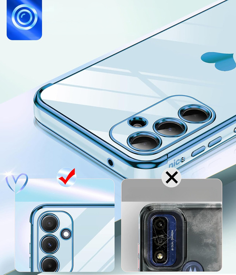 Huse pentru Samsung Galaxy A54 5G, Electro heart, albastru + 2x sticlă 9H