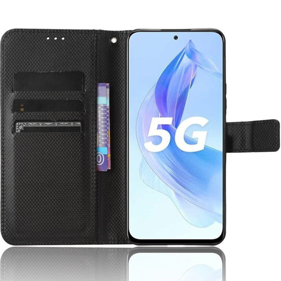 Cu clapetă pentru Honor 90 Lite 5G, Wallet Smart Magnet, negru