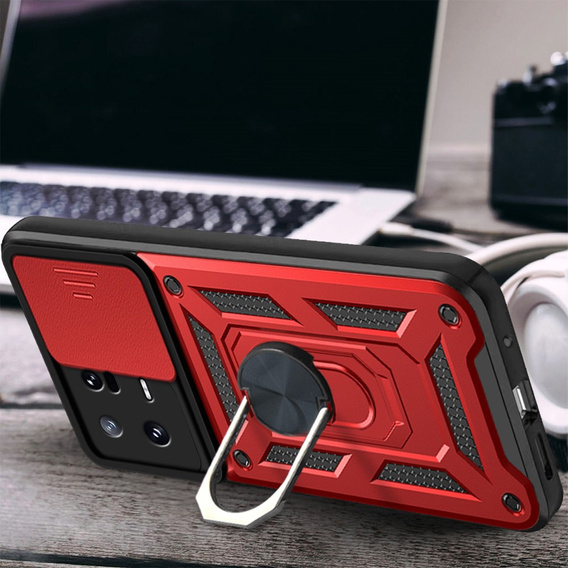 Husă blindată pentru Xiaomi 13, CamShield Slide, roșu